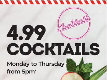 £4.99 cocktails at TGI Fridays